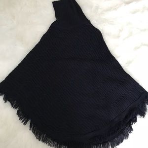 Navy Blue Knitted Poncho!  Great for spring!